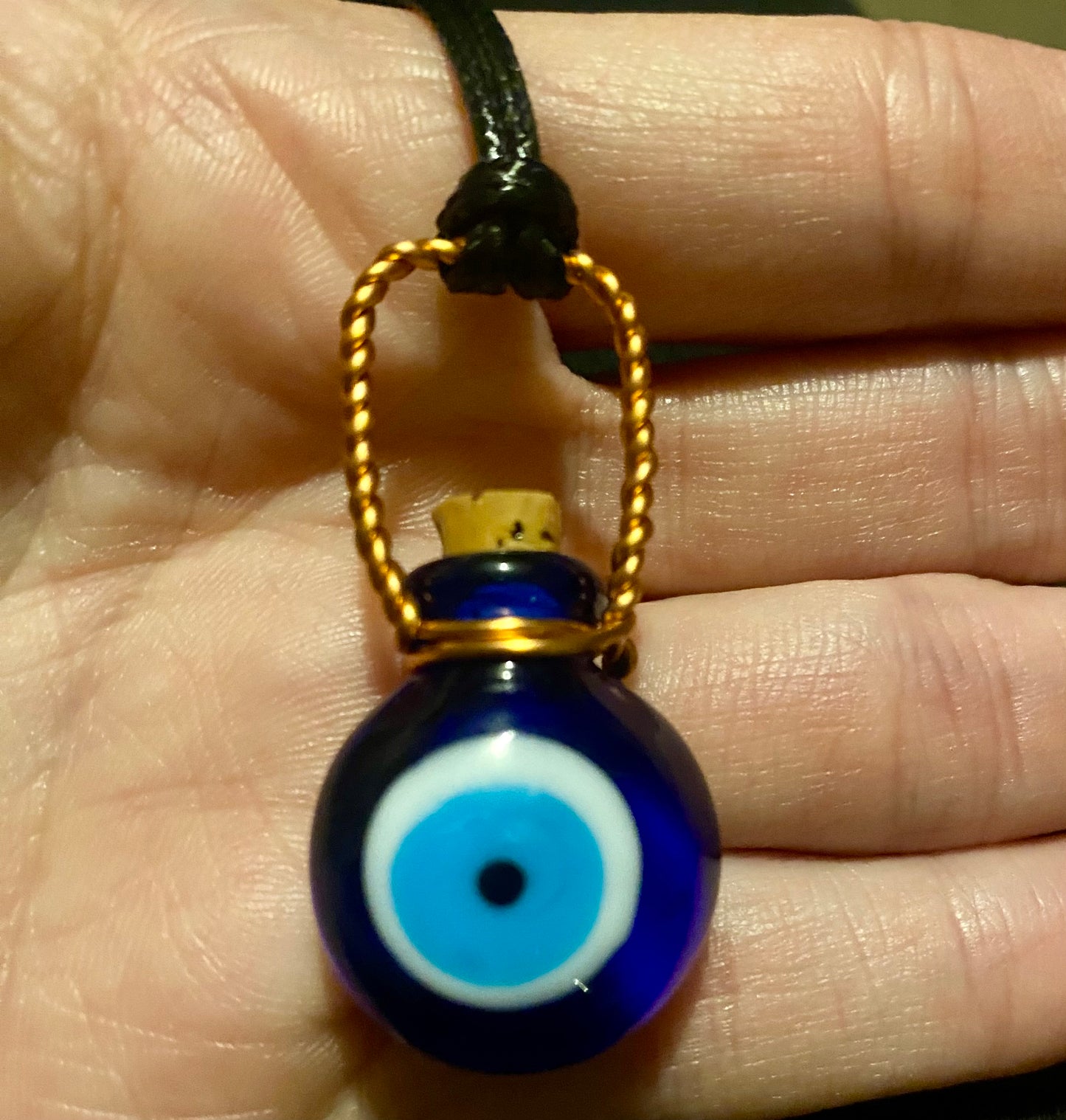 Evil Eye Vial Necklace With grounding Oil